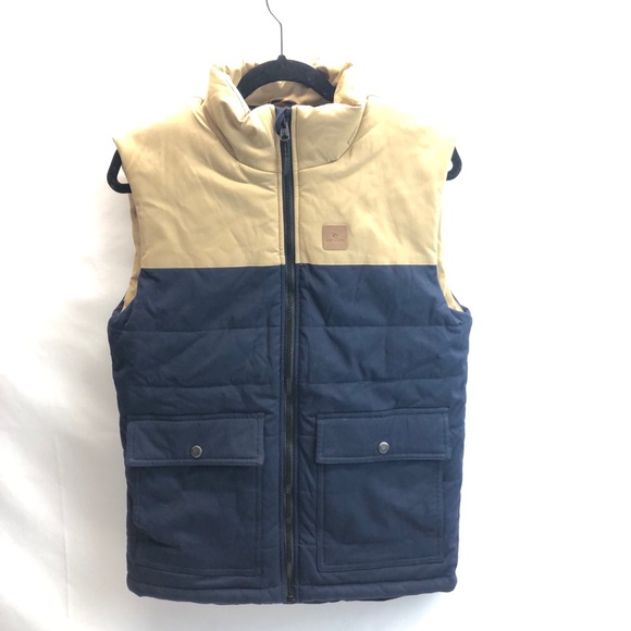 Rip Curl Anti Series Ridge Vest Jacket Fall Winter Washed Navy Tan - Picture 1 of 10